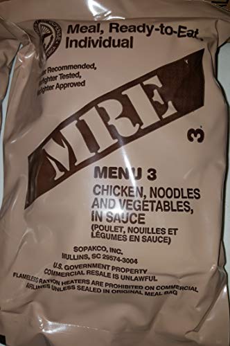 2021 Genuine Military MRE Meals Ready to Eat with Inspection Date 2021 or Newer (Chicken Noodle)