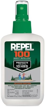 Repel 100 Insect Repellent, 4 Ounces, with DEET, 10-Hour Protection Long-Lasting Insect Repellent Pump Spray Repels Mosquitoes, Ticks, Gnats