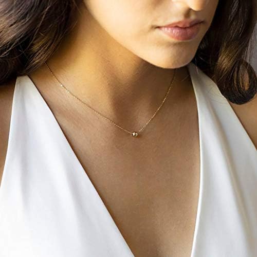 itianxi Dainty Cross Charm Pendant Necklaces,14K Gold Tiny Three Ball Necklace,Simple Fashion Jewelry for Women