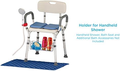 NOVA Handheld Shower Holder Attachment for Bath Seats & Transfer Benches – Universal Mount for Bath Stool, Shower Commode & Chairs, Adjustable