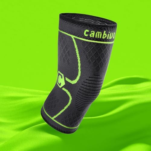 CAMBIVO 2 Pack Knee Braces for Women & Men, Knee Compression Sleeves for Knee Pain Relief, Knee Support with Non-Slip Silicone, Breathable, for Running, Workout, Weightlifting & Daily Use, Arthritis Support (Black, Medium)