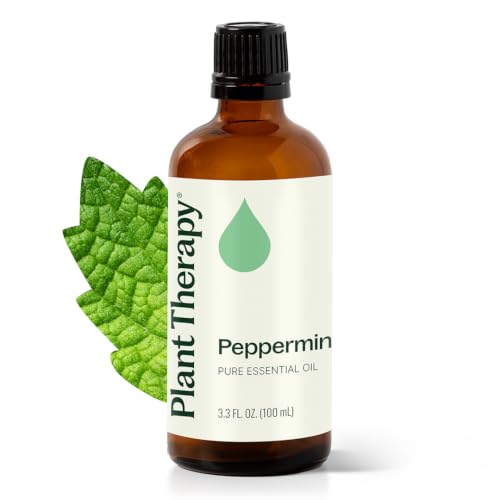 Plant Therapy Peppermint Essential Oil 100 mL (3.3 oz) | Peppermint Oil for Skin & Hair, Pure & Undiluted for Diffuser & Topical Use