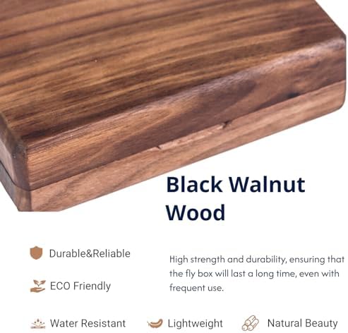 M MAXIMUMCATCH Maxcatch Black Walnut Wooden Fly Box Hand Made Premium Fishing Tackle Box