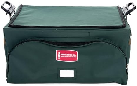 (Green Christmas Ornament Storage Box with Dividers) - Deluxe Ornament Keeper - Holds 72 Ornaments up to 4 Inches in Diameter | 3 Removable Trays with Separators | Acid-Free Fabric Lining