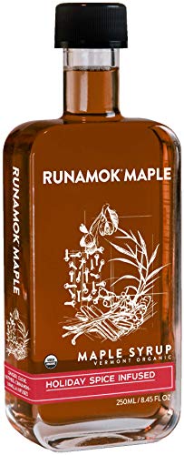 Runamok Maple Cinnamon-Vanilla Infused Maple Syrup - Authentic & Real Vermont Maple Syrup | Gluten Free & Natural Sweetener | Breakfast, Coffee, Pancakes Maple Syrup | 8.45 Fl Oz (250mL)