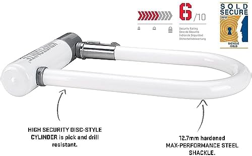 Kryptonite Kryptolok Mini-7 Bike U-Lock, Heavy Duty Anti-Theft Bicycle U Lock, 12.7mm Shackle with Mounting Bracket and Keys, High Security Lock for Bicycles Scooters
