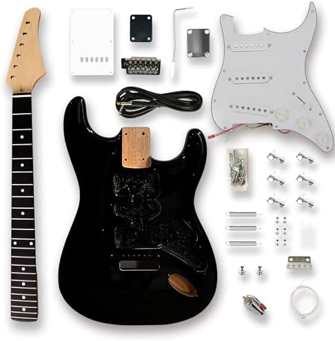 DIY Electric Guitar Kits, okoume Body maple neck & composite ebony fingerboard