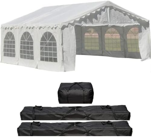 DELTA 26'x16' Budget PE Party Tent + (2) Long Bags + (1) Short Bag, Tents for Parties, Canopy Carpas para Fiestas,Wedding Event Tents for Outdoor Events (B Model)