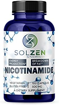 B3 Nicotinamide 500 mg Effective Flush-Free Niacin. Energy Booster, Cell Regenerator, That Supports Cognitive Decline