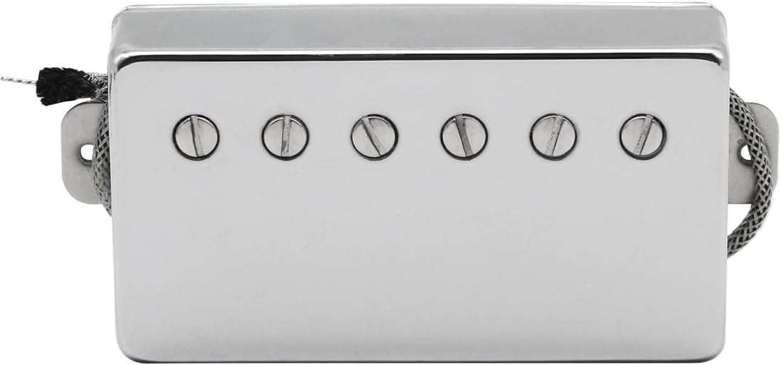 FLEOR Alnico5 Guitar Humbucker Pickup Set Chrome Bridge & Neck Pickups Compatible with LP style Guitar Part
