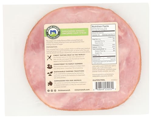 Niman Ranch, Pork Ham Steak Bnls Smoked Uncured, 8 Ounce