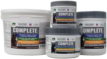 Dogzymes Complete - Probiotics, Prebiotics, Glucosamine, Chondroitin, MSM and Hyaluronic Acid, Complete Skin and Coat Care (2 Pound)