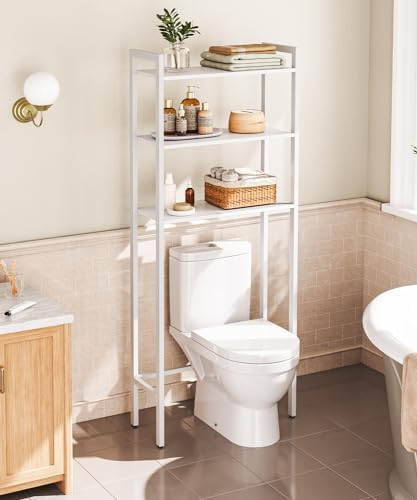 HOOBRO Over The Toilet Storage, 3-Tier Bathroom Organizer Shelf Over Toilet, Freestanding Bathroom Storage Shelves, Space Saver