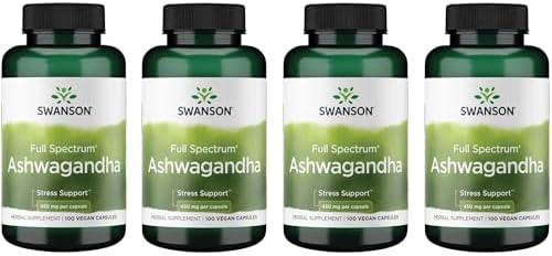 Swanson Ashwagandha Powder Supplement, 450 mg, 100 Capsules, 2 Pack | Herbal Adaptogen Supporting a Healthy Stress Response and Relaxation, Also Aids Immune and Energy, Ayurvedic Indian Ginseng