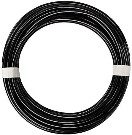 Quickun Pneumatic Tubing 3/8" Tube OD PU Polyurethane Tube Air Hose Line for Air Compressor Fitting or Fluid Transfer (Black 32.8ft)