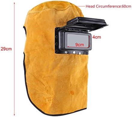 Welding Helmet, Heat Breathable Welding Mask with Lens, Leather Mask for MIG ARC Weld Hood Helmet