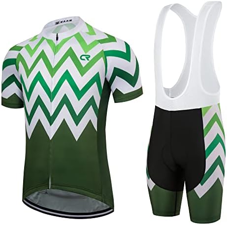 Coconut Ropamo CR Men's Cycling Jersey Set Road Bike Jersey Zipper Pocket Short Sleeves Cycling Kits Bib Shorts 3D Padded