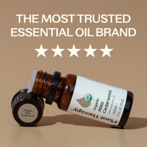 Plant Therapy Atlas Cedarwood Essential Oil 10 mL USDA Certified Organic | 100% Pure and Undiluted, for Essential Oil Diffusers and DIY Skincare