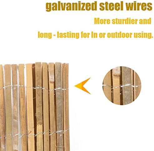 Mininfa Natural Bamboo Slat Screening, Eco-Friendly Privacy Slat Fence
