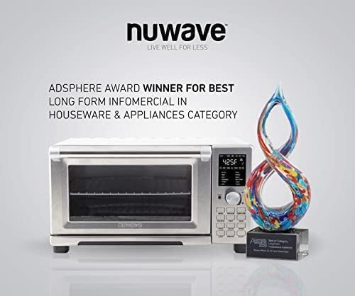 Nuwave Bravo Air Fryer Toaster Smart Oven, 12-in-1 Countertop Convection | 30-QT XL Capacity, 50°-500°F Temperature Controls