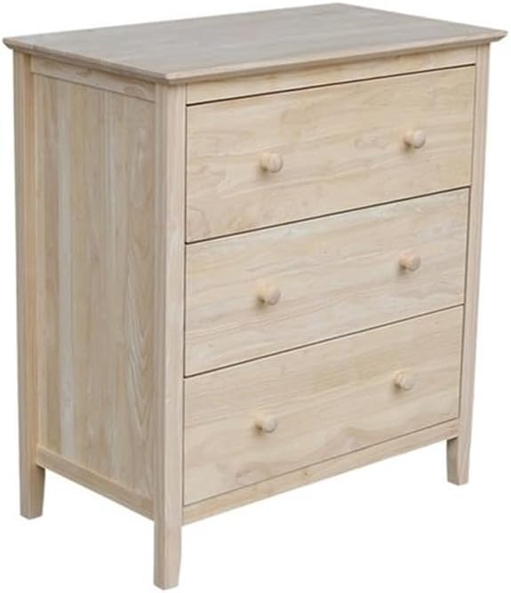 International Concepts Dresser with 3 Drawers, Unfinished