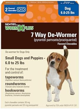 Worm X Plus 7 Way De-Wormer Chewables for Dogs - Tablets for Small Dogs & Puppies (6-25 lbs) (pyrantel pamoate/praziquantel)