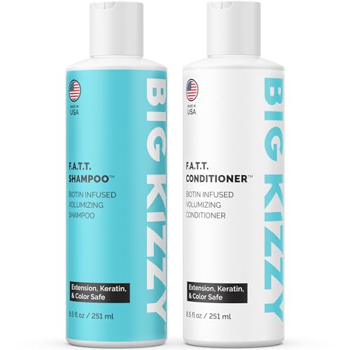 Volumizing & Thickening Biotin Shampoo & Conditioner Set - F.A.T.T. by Big Kizzy, Gentle Hair Care Safe for Extensions