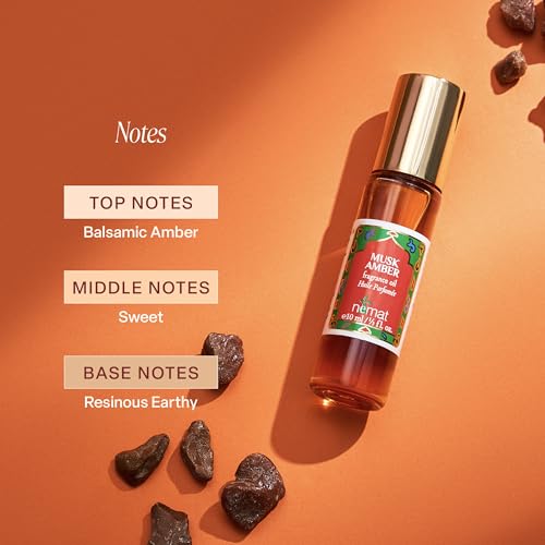 Nemat Fragrances – Musk Amber Roll-on Perfume (10ml / .34fl Oz) | Long Lasting, Alcohol Free, Essential Oil Based, Unisex, Roll-On Bottle