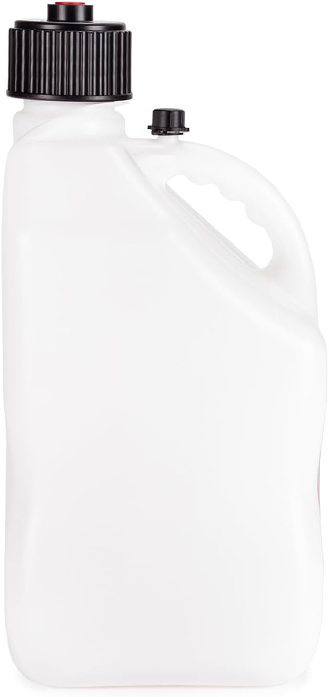 VP Racing Fuels 5.5 Gallon Motorsport Utility Container with 14 Inch Standard Hose Close Trimmed Cap and Neck for Tight Seal, White (4 Pack)