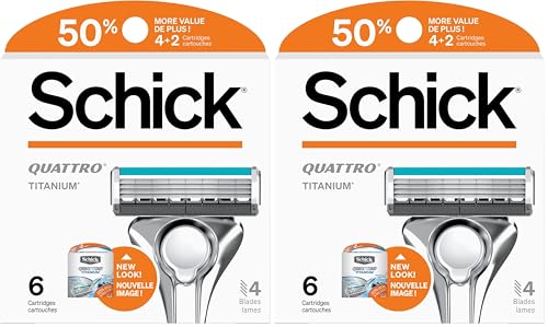 Schick Quattro Titanium Refills — Schick Quattro Refills, Men’s Razor Refills, 6 Count