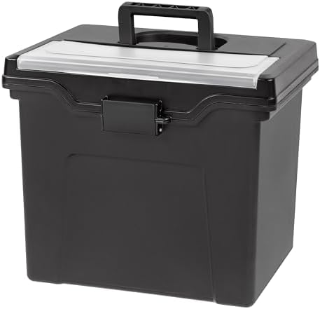 IRIS USA 4-Pack File Box Organizer with Wing Lid Letter/Legal 18 Qt, Clear | Organize letter and legal files, documents and paperwork with a wing lid for quick access and secure storage