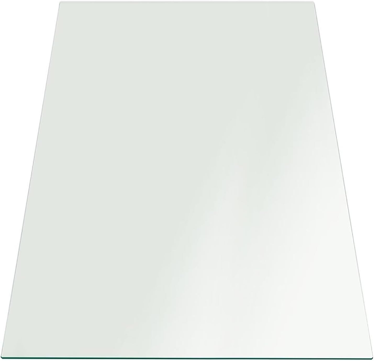 Tempered Glass Table Top Rectangle - 1/2 Inch Thick Heavy Duty for Dining Coffee Tables Desks - Flat Polish Edge Safe Corners - 24" X 48"