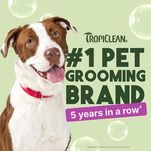 TropiClean High Concentrate Dog Shampoo, Professional Grade & Size for Groomers, 42:1 Dilution, Puppy Safe, USA Made, Pure Plum Scent, 1 Gallon