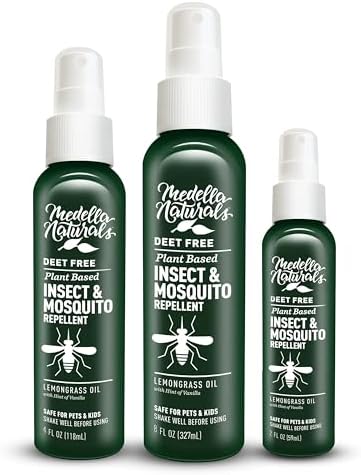 Deet-Free Insect & Mosquito Repellent – Nice Smelling, Pack of 2 (8 oz) | Insect Repellent with Lemongrass Oil Safe for Pets and Kids – Bug Spray for Mosquitoes, Gnats, Black Flies, and No-See-ums