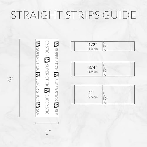 Walker Tape Co. Stick Tape Straight Strips by Walker, 36 pcs (3/4 in x 3 in) Clear