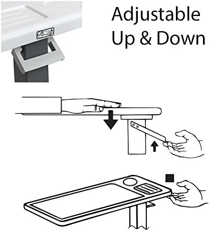 Carex Rolling Overbed Table, Hospital Bed Table, Laptop Tables for Recliner, Bed, Bedside and Sofa, Computer Tables, Hospital Tray
