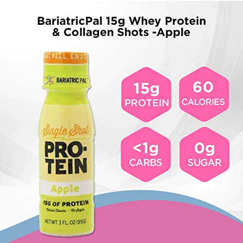 BariatricPal Apple Protein & Collagen Shots - 15g Complete Protein