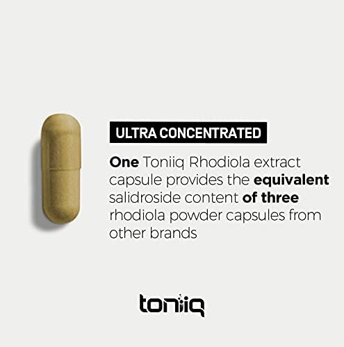 Toniiq Triple-Strength 600mg Rhodiola Rosea – 120 Capsules | 5% Salidroside Concentrated Extract - Highly Purified and Bioavailable
