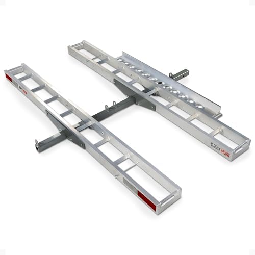 Black Widow Aluminum Dirt Bike Hitch Carrier with Ramp, 400 lb Capacity | Non-Folding Motorcycle, eBike & Fat Tire Bike Hauler for Truck & SUV, Fits 2-Inch Class III/IV Hitch Receiver