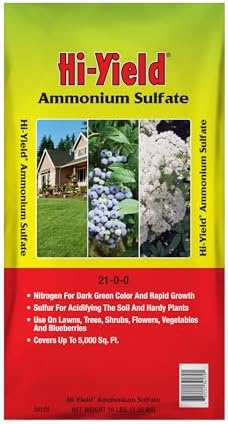 Hi-Yield (32177) Ammonium Sulfate 21-0-0, 4 lbs | Ammonium sulfate 21-0-0 granular - Fast-release nitrogen with sulfur for quick green-up, 4 lbs - Lawn owners