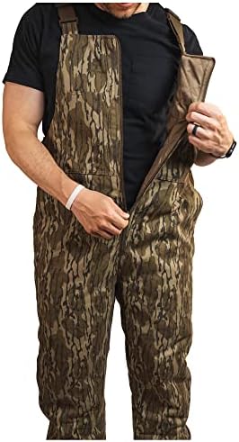 HOT SHOT Men’s Insulated Camo Bib, Ultra-Quiet Adjustable Overalls, Cold Weather Hunting Coveralls for Men