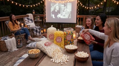 4 Flavor Gourmet Popcorn Assortment 8 Gal. (128 Cups) Large Sampler - White, Caramel, Cheese, and Rainbow Bulk Popped