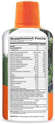 Tropical Oasis Mega Plus - Liquid Multivitamin and Mineral Supplement – Includes 85 Vitamins & Minerals, 20 Amino Acids + CoQ10