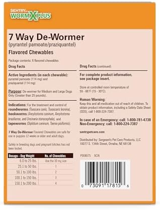 Worm X Plus 7 Way Liquid Dewormer for Dogs 2 oz Broad Spectrum Canine Anthelmintic Suspension Removes Hookworms and Roundworms for Dogs Up to 120 lbs | Ideal for Dogs up to 120 lbs; Precise Weight-Based Dosing; broad-spectrum canine parasite control; 2 o…