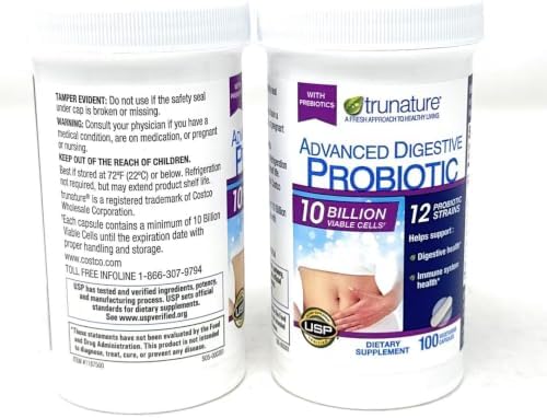 Trunature Digestive Probiotic Capsules, Healthy Immune System 2Pack (100 Count) Product is Recommended