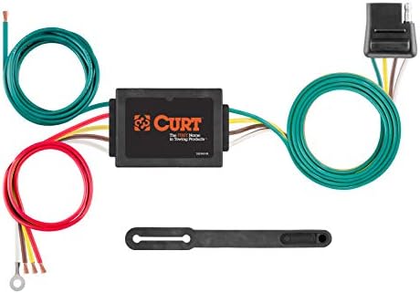 CURT 56175 Non-Powered 3-to-2-Wire Splice-in Tail Light Converter, 4-Pin Wiring Harness , Black