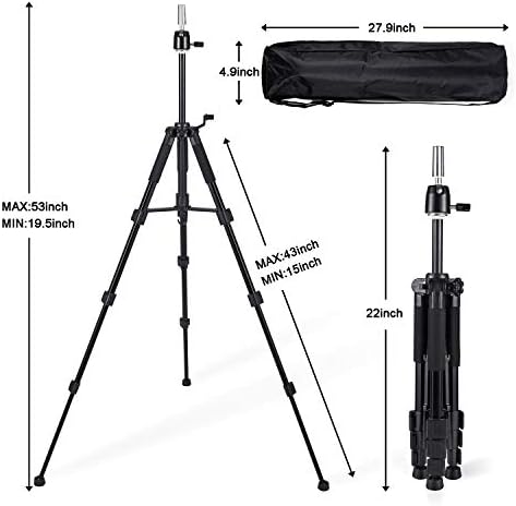 Wig Stand Tripod with Non-Slip Base Adjustable Mannequin Head Stand with Hook Heavy Duty Manikin Head Tripod | Hook Heavy Duty Manikin Head Tripod