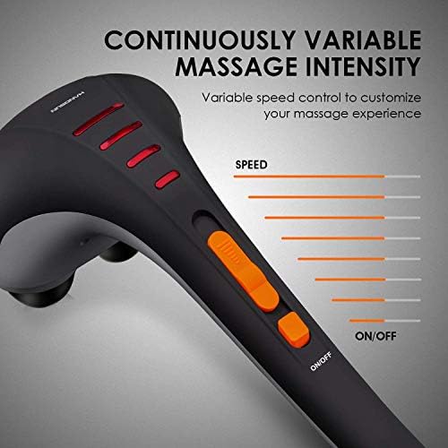 HANGSUN Handheld Neck Back Massager for Pain Relief Deep Tissue, Double Head Full Body Percussion Massage MG400 for Shoulder, Leg, Foot, Muscles