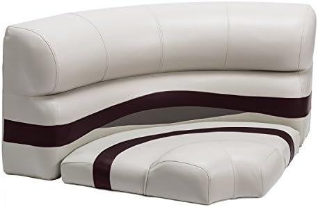 Wise BM11002-989 Premier Series Pontoon 32" Bow Radius Corner Seat Cushion Set, Platinum/Wineberry/Manatee