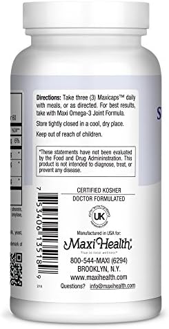 Maxi Health Super Glucosamine Complex – Joint Supplements for Men & Women – Glucosamine Sulfate with MSM, Bromelain, & Potassium – Bone Strength